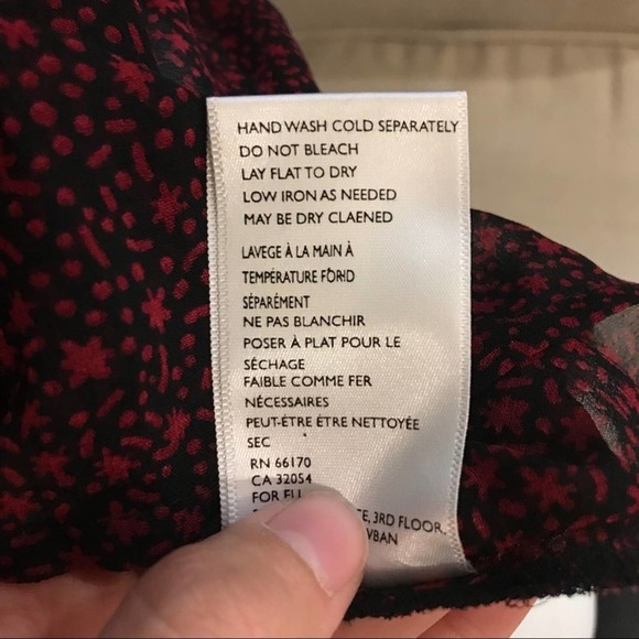 Cleobella Richie Button Down Sheer Red Blouse XS - Picture 12 of 16